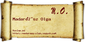 Madarász Olga névjegykártya